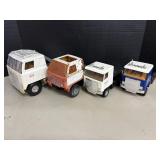 Lot of 4 vintage metal semi truck toys
