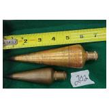 Two VTG Brass Plumb Bobs