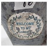 VTG Galvanized Bucket & Longaberger Basket