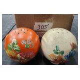 Set Of Ransburg S&P Shakers Hand Painted