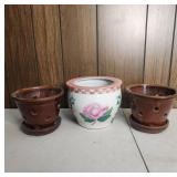 Three Ceramic Planters