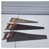 Three Vintage Hand Saws