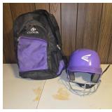 Easton Alpha Helmet and Clutch Backpack