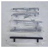 5 Black Metal Drawer Pulls