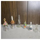 6 Decorative Glass and Crystal Bells