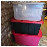 Three Storage Totes with Lids
