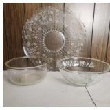 New Martinsville Glass Platter and Bowls