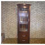 Wood Display Cabinet With Glass Door