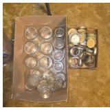 Approx 15 Canning Jars with Lids and Rings