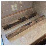 Two Wooden Levels with Metal Accents