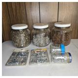 Nails and Screws in Jars and Packaging