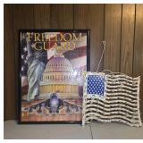 Framed Freedom Guard Artwork and Flag Decor