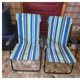 Striped Folding Lawn Chairs