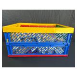 Plastic Crate With Assorted Wooden Blocks