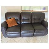La-Z-Boy Brown Leather Reclining Sofa