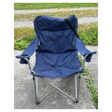 Blue Foldable Camping Chair With Cupholders