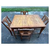 Wood Dining Table and Four Chairs Set