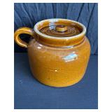 Stoneware Lidded Jar with Glazed Finish