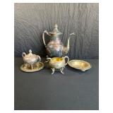 Sheridan Silver-Plated Tea Set with 5 Pieces