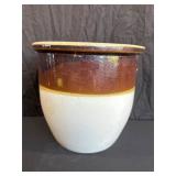 Stoneware Pot with Glazed Brown Banding