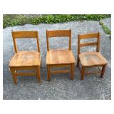 Three Wooden Children's Chairs