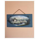 Hand-Painted Rural Scene on Slate 24ï¿½ x 12ï¿½