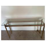 Glass and Brass Console Table With Dimensions
