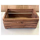 Wooden Slatted Storage Crate with Handles
