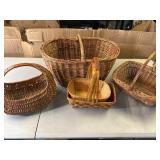 Five Woven Handmade Baskets
