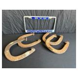 WVU License Plate Frame & Horseshoes