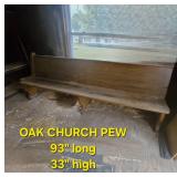 Oak Church Pew, 93' Long, 33' High
