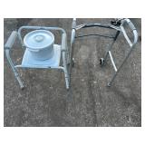 Folding Walker and Portable Commode
