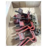 Red Metal Clamps with Bolts