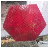 Red Hexagonal Glass Panels