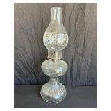 Clear Glass Oil Lamp with Etched Design