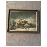 Framed Winter Scene Painting, 28ï¿½ x 23ï¿½