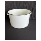 White Enamelware Pot with Handles, 11ï¿½D