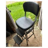 Metal Step Stool Chair with Black Seat