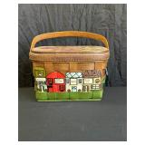 Caro-Nan Hand-Painted Wicker Basket Purse