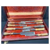 Woodworking Chisels in Wooden Case