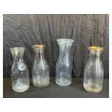Vintage Glass Milk Bottles