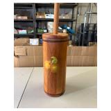Wooden Butter Churn with Fruit Design