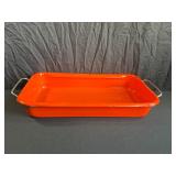 Red Rectangular Enamel Baking Dish
