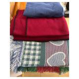 Textile Lot: Two Throws and Material