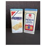 Two Nabisco Premium Cracker Tins