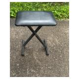 Folding Black Padded Stool with Metal Frame