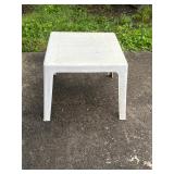 White Plastic Table, 20W x 17H