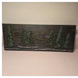 Rustic Wood Art With String Trees Decor
