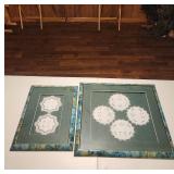 Two Framed Lace Dollies
