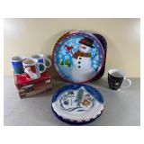 Christmas-Themed Dinnerware and Mugs